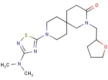 9-[3-(dimethylamino)-1,2,4-thiadiazol-5-yl]-2-(tetrahydrofuran-2-ylmethyl)-2,9-diazaspiro[5.5]undecan-3-one