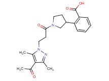 2-{1-[3-(4-acetyl-3,5-dimethyl-1H-pyrazol-1-yl)propanoyl]-3-pyrrolidinyl}benzoic acid