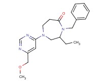 4-benzyl-3-ethyl-1-[6-(methoxymethyl)pyrimidin-4-yl]-1,4-diazepan-5-one
