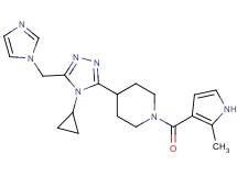 4-[4-cyclopropyl-5-(1H-imidazol-1-ylmethyl)-4H-1,2,4-triazol-3-yl]-1-[(2-methyl-1H-pyrrol-3-yl)carbonyl]piperidine
