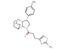4-{3-[(2R*,3R*,6R*)-3-(4-methylphenyl)-1,5-diazatricyclo[5.2.2.0~2,6~]undec-5-yl]-3-oxopropyl}-1,3-thiazol-2-amine