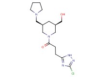 [(3R*,5R*)-1-[3-(3-chloro-1H-1,2,4-triazol-5-yl)propanoyl]-5-(1-pyrrolidinylmethyl)-3-piperidinyl]methanol