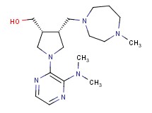 {(3R*,4R*)-1-[3-(dimethylamino)-2-pyrazinyl]-4-[(4-methyl-1,4-diazepan-1-yl)methyl]-3-pyrrolidinyl}methanol