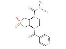 (4aR*,7aS*)-4-isonicotinoyl-N,N-dimethylhexahydrothieno[3,4-b]pyrazine-1(2H)-carboxamide 6,6-dioxide