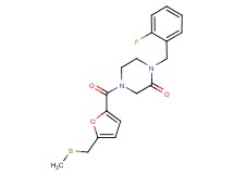 1-(2-fluorobenzyl)-4-{5-[(methylthio)methyl]-2-furoyl}-2-piperazinone