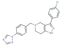 3-(4-chlorophenyl)-5-[4-(1H-1,2,4-triazol-1-yl)benzyl]-4,5,6,7-tetrahydro-1H-pyrazolo[4,3-c]pyridine trifluoroacetate