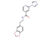 N-[2-(1,3-benzodioxol-5-yl)ethyl]-2-(4H-1,2,4-triazol-4-yl)isonicotinamide