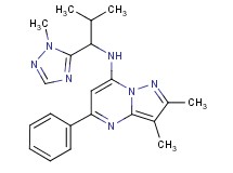 2,3-dimethyl-N-[2-methyl-1-(1-methyl-1H-1,2,4-triazol-5-yl)propyl]-5-phenylpyrazolo[1,5-a]pyrimidin-7-amine