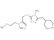 4-{[5-({[1-(2-methoxyethyl)-1H-imidazol-5-yl]methyl}thio)-4-methyl-4H-1,2,4-triazol-3-yl]methyl}piperidine