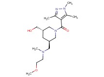{(3S*,5R*)-5-{[(2-methoxyethyl)(methyl)amino]methyl}-1-[(1,3,5-trimethyl-1H-pyrazol-4-yl)carbonyl]piperidin-3-yl}methanol
