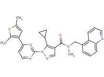 5-cyclopropyl-1-[4-(2,5-dimethyl-3-thienyl)-2-pyrimidinyl]-N-methyl-N-(5-quinolinylmethyl)-1H-pyrazole-4-carboxamide