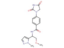 4-(2,4-dioxo-1-imidazolidinyl)-N-[2-methoxy-1-(1-methyl-1H-pyrazol-5-yl)ethyl]benzamide