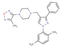 1-{[1-(2,5-dimethylphenyl)-3-phenyl-1H-pyrazol-4-yl]methyl}-4-(4-methyl-1,2,5-oxadiazol-3-yl)piperazine