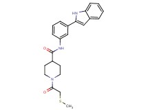 N-[3-(1H-indol-2-yl)phenyl]-1-[(methylthio)acetyl]-4-piperidinecarboxamide