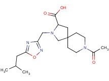 8-acetyl-2-[(5-isobutyl-1,2,4-oxadiazol-3-yl)methyl]-2,8-diazaspiro[4.5]decane-3-carboxylic acid