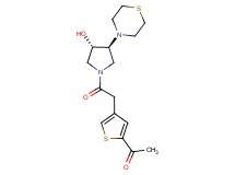 1-(4-{2-[(3S*,4S*)-3-hydroxy-4-(4-thiomorpholinyl)-1-pyrrolidinyl]-2-oxoethyl}-2-thienyl)ethanone