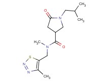 1-isobutyl-N-methyl-N-[(4-methyl-1,2,3-thiadiazol-5-yl)methyl]-5-oxopyrrolidine-3-carboxamide