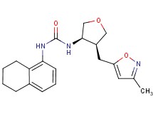 N-{(3R*,4S*)-4-[(3-methylisoxazol-5-yl)methyl]tetrahydrofuran-3-yl}-N'-(5,6,7,8-tetrahydronaphthalen-1-yl)urea