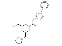 [(3R*,5R*)-1-[(5-phenyl-2H-tetrazol-2-yl)acetyl]-5-(pyrrolidin-1-ylmethyl)piperidin-3-yl]methanol