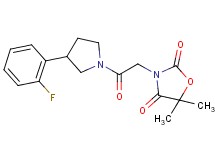 3-{2-[3-(2-fluorophenyl)pyrrolidin-1-yl]-2-oxoethyl}-5,5-dimethyl-1,3-oxazolidine-2,4-dione