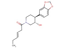 (3S*,4S*)-4-(1,3-benzodioxol-5-yl)-1-[(3E)-hex-3-enoyl]piperidin-3-ol