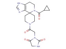 3-{2-[5-(cyclopropylcarbonyl)-1,5,6,7-tetrahydro-1'H-spiro[imidazo[4,5-c]pyridine-4,4'-piperidin]-1'-yl]-2-oxoethyl}imidazolidine-2,4-dione
