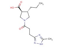 (3S*,4S*)-1-[3-(5-methyl-1H-1,2,4-triazol-3-yl)propanoyl]-4-propyl-3-pyrrolidinecarboxylic acid
