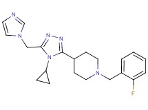 4-[4-cyclopropyl-5-(1H-imidazol-1-ylmethyl)-4H-1,2,4-triazol-3-yl]-1-(2-fluorobenzyl)piperidine