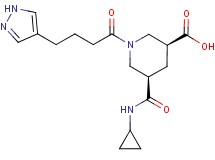 (3S*,5R*)-5-[(cyclopropylamino)carbonyl]-1-[4-(1H-pyrazol-4-yl)butanoyl]-3-piperidinecarboxylic acid