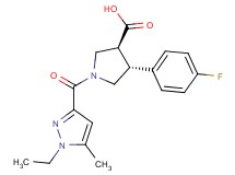 (3S*,4R*)-1-[(1-ethyl-5-methyl-1H-pyrazol-3-yl)carbonyl]-4-(4-fluorophenyl)pyrrolidine-3-carboxylic acid