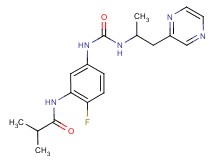 N-[2-fluoro-5-({[(1-methyl-2-pyrazin-2-ylethyl)amino]carbonyl}amino)phenyl]-2-methylpropanamide