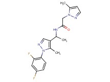 N-{1-[1-(2,4-difluorophenyl)-5-methyl-1H-pyrazol-4-yl]ethyl}-2-(5-methyl-1H-pyrazol-1-yl)acetamide