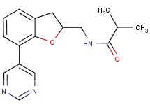 2-methyl-N-{[7-(5-pyrimidinyl)-2,3-dihydro-1-benzofuran-2-yl]methyl}propanamide