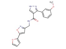 N-{[5-(2-furyl)isoxazol-3-yl]methyl}-3-(3-methoxyphenyl)-1H-pyrazole-4-carboxamide