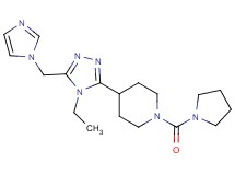 4-[4-ethyl-5-(1H-imidazol-1-ylmethyl)-4H-1,2,4-triazol-3-yl]-1-(pyrrolidin-1-ylcarbonyl)piperidine