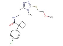 1-(4-chlorophenyl)-N-(2-{5-[(2-methoxyethyl)thio]-4-methyl-4H-1,2,4-triazol-3-yl}ethyl)cyclobutanecarboxamide