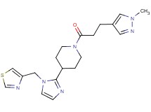 1-[3-(1-methyl-1H-pyrazol-4-yl)propanoyl]-4-[1-(1,3-thiazol-4-ylmethyl)-1H-imidazol-2-yl]piperidine