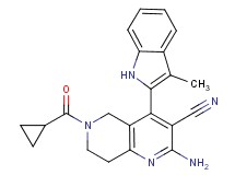 2-amino-6-(cyclopropylcarbonyl)-4-(3-methyl-1H-indol-2-yl)-5,6,7,8-tetrahydro-1,6-naphthyridine-3-carbonitrile