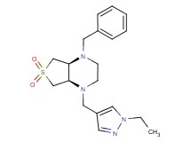 (4aR*,7aS*)-1-benzyl-4-[(1-ethyl-1H-pyrazol-4-yl)methyl]octahydrothieno[3,4-b]pyrazine 6,6-dioxide