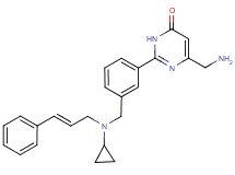 6-(aminomethyl)-2-[3-({cyclopropyl[(2E)-3-phenyl-2-propen-1-yl]amino}methyl)phenyl]-4(3H)-pyrimidinone bis(trifluoroacetate)