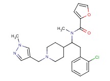 N-(2-(2-chlorophenyl)-1-{1-[(1-methyl-1H-pyrazol-4-yl)methyl]-4-piperidinyl}ethyl)-N-methyl-2-furamide