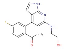 1-(4-fluoro-2-{6-[(2-hydroxyethyl)amino]-1H-pyrrolo[2,3-b]pyridin-4-yl}phenyl)ethanone