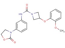 3-(2-methoxyphenoxy)-N-[3-(2-oxo-1,3-oxazolidin-3-yl)phenyl]azetidine-1-carboxamide
