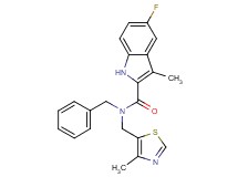 N-benzyl-5-fluoro-3-methyl-N-[(4-methyl-1,3-thiazol-5-yl)methyl]-1H-indole-2-carboxamide