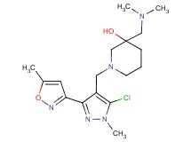 1-{[5-chloro-1-methyl-3-(5-methyl-3-isoxazolyl)-1H-pyrazol-4-yl]methyl}-3-[(dimethylamino)methyl]-3-piperidinol