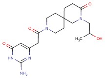 9-[(2-amino-6-oxo-1,6-dihydropyrimidin-4-yl)acetyl]-2-(2-hydroxypropyl)-2,9-diazaspiro[5.5]undecan-3-one