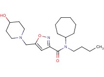 N-butyl-N-cycloheptyl-5-[(4-hydroxypiperidin-1-yl)methyl]isoxazole-3-carboxamide