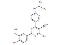2-amino-6-(4-hydroxy-3-methoxyphenyl)-4-[2-(isopropylamino)pyrimidin-5-yl]nicotinonitrile