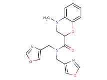 4-methyl-N,N-bis(1,3-oxazol-4-ylmethyl)-3,4-dihydro-2H-1,4-benzoxazine-2-carboxamide