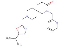 9-[(5-isopropyl-1,3,4-oxadiazol-2-yl)methyl]-2-(pyridin-2-ylmethyl)-2,9-diazaspiro[5.5]undecan-3-one
